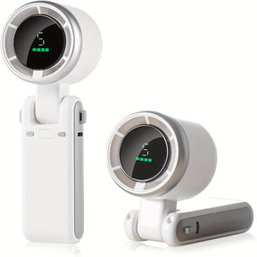Ventilador Portátil Dobrável de Mão - Recarregável por USB, Ultra-Silencioso com Ajuste de 5 Velocidades, Bateria de 3600mAh (Tempo de Uso de 10 Horas) para Escritório, Quarto, Dormitório, Viagem ao Ar Livre