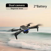 O Drone E99 Possui Duas Câmeras, Suporte Wi-Fi, Controlo por Aplicação e Posicionamento por Fluxo Óptico com Manutenção de Altitude, O que o Torna Perfeito para Iniciantes. Tem Carregamento USB, Opções para Duas ou Três Baterias e é um Quadricóptero Remot