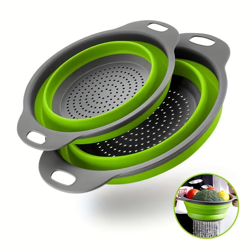Panier Égouttoir Pliable en Silicone – Lavage et Égouttage de Fruits & Légumes