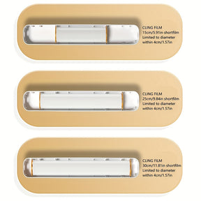 Dispensador e Cortador de Filme Fresco de Ação Dupla - Seladora Multifuncional para Plástico, Papel Alumínio e Folhas de Cera - Máquina de Embalagem Reutilizável com Detalhes em Laranja - Design Elegante Branco e Preto, Ferramenta de Cozinha | Construção