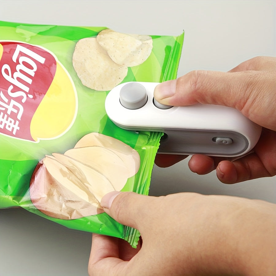 1pc Selador de Sacos de Embalagem de Lanches com Bateria Recarregável USB Magnética Incorporada, Mini Selador Portátil para Piquenique e Viagem, Máquina de Selagem de Plástico Manual, Ferramenta Mágica de Fecho de Sacos, Sacos de Batatas Fritas, Sacos de