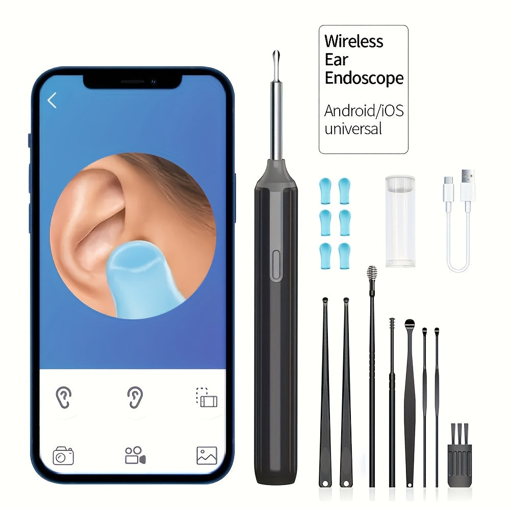 Nettoyeur d’Oreille Intelligent Sans Fil – Otoscope HD 1080P avec Caméra et LED