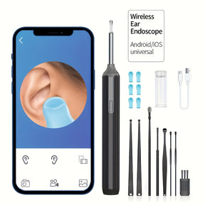 Nettoyeur d’Oreille Intelligent Sans Fil – Otoscope HD 1080P avec Caméra et LED