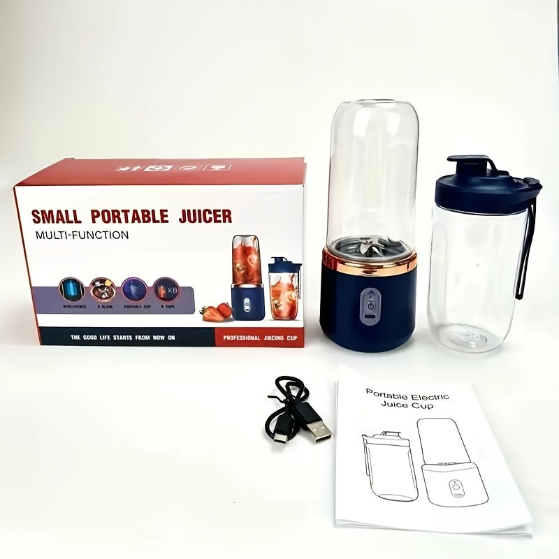Presse-agrumes Multifonction Portable – Double Tasse, Rechargeable USB, 6 Lames Inox