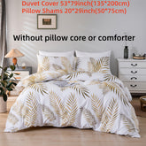 Conjunto De Capa De Edredom De Poliéster De 3 Peças (1 * Capa De Edredom + 2 * Fronha, Sem Núcleo), Conjunto De Cama Com Estampa De Folha Dourada Da Moda, Capa De Edredom Macia, Confortável E Respirável, Para Quarto, Quarto De Hóspedes
