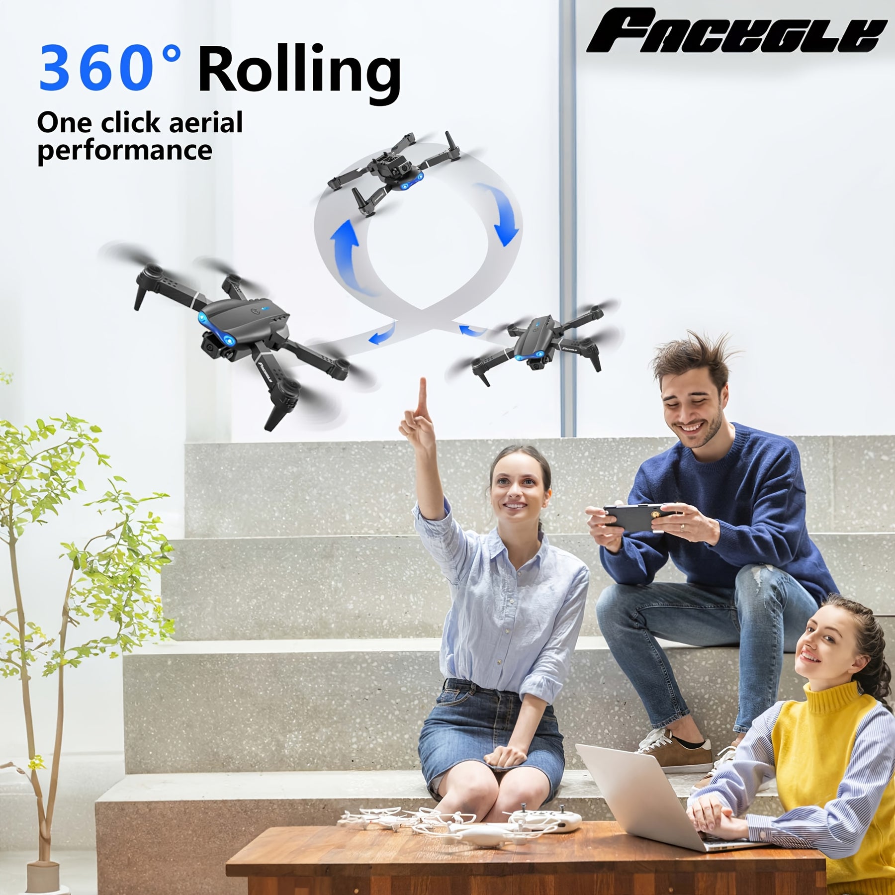 O Drone E99 Possui Duas Câmeras, Suporte Wi-Fi, Controlo por Aplicação e Posicionamento por Fluxo Óptico com Manutenção de Altitude, O que o Torna Perfeito para Iniciantes. Tem Carregamento USB, Opções para Duas ou Três Baterias e é um Quadricóptero Remot