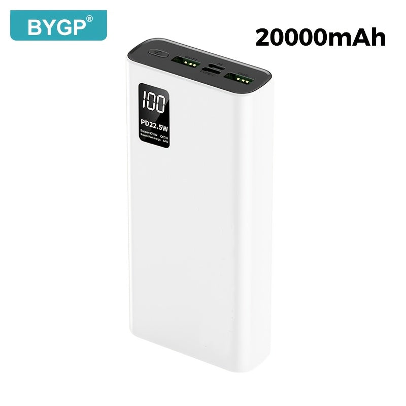 Carregador portátil BYGP, 22.5W 10000/20000mAh USB C Power In/Out Carregamento rápido, PD 3.0+QC 4.0 Display LED Pacote de bateria de telefone compatível com for iphone 15/14/13/12 Pro, para for samsung S21, Google/para for ipad Tablet, etc