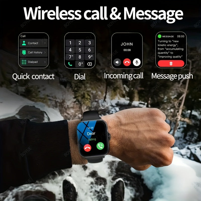 Montre intelligente 1.83" – Appels Bluetooth, santé & sport