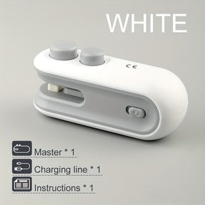 1pc Selador de Sacos de Embalagem de Lanches com Bateria Recarregável USB Magnética Incorporada, Mini Selador Portátil para Piquenique e Viagem, Máquina de Selagem de Plástico Manual, Ferramenta Mágica de Fecho de Sacos, Sacos de Batatas Fritas, Sacos de