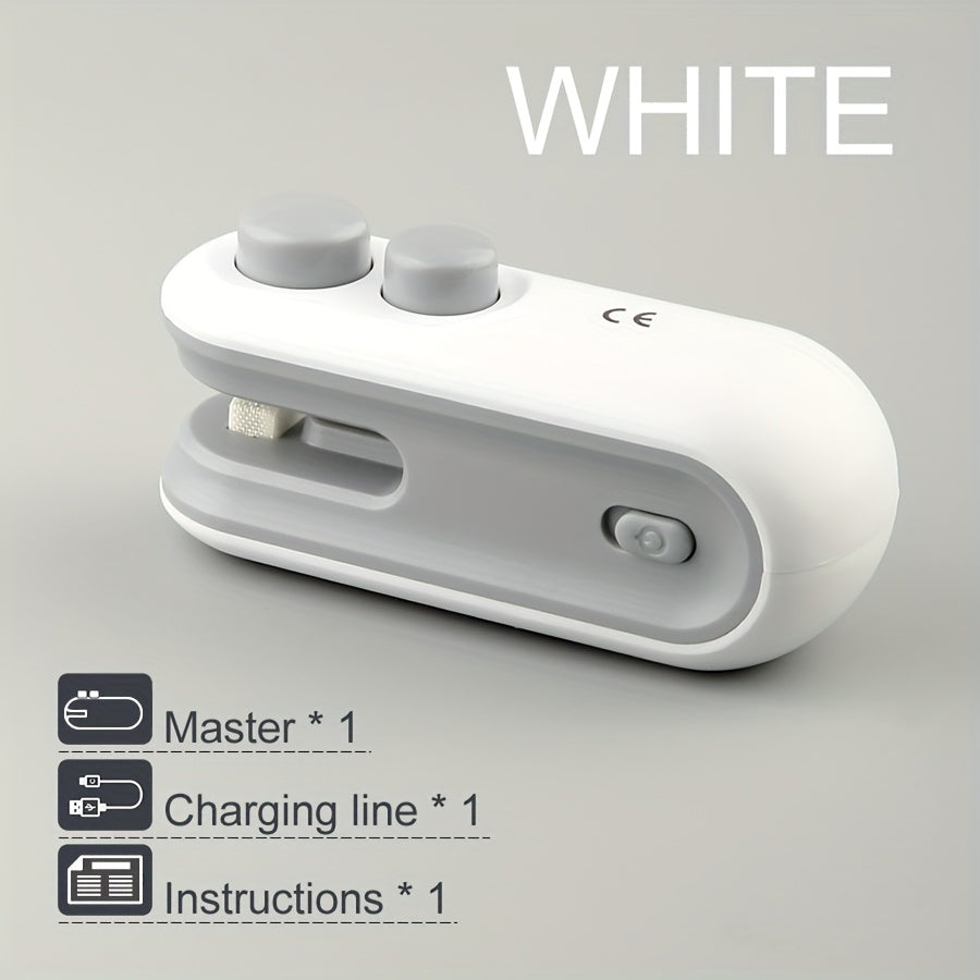 1pc Selador de Sacos de Embalagem de Lanches com Bateria Recarregável USB Magnética Incorporada, Mini Selador Portátil para Piquenique e Viagem, Máquina de Selagem de Plástico Manual, Ferramenta Mágica de Fecho de Sacos, Sacos de Batatas Fritas, Sacos de