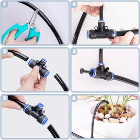 Dripi - Kit d'irrigation goutte à goutte avec tuyau flexible 360°